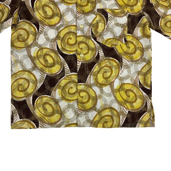 Joules Polo Retro Shirt Mens Size XS Gold Metallic Swirls Print Cotton - Picture 4 of 11